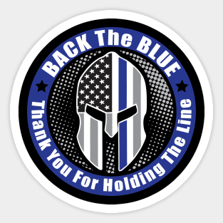 Back the Blue Spartan Sticker